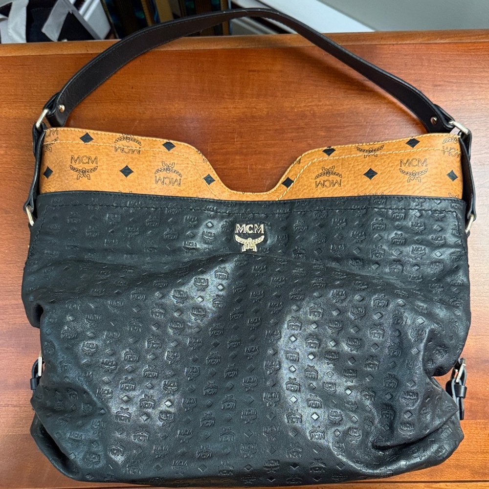 MCM Black and Brown Hobo Bag